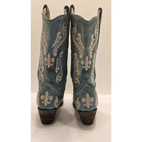Corral Women's Turquoise Blue Cortez Cowboy Snip Toe Boots Style R1973 Sz‎ 7.5 M - Picture 9 of 16